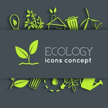 Flat eco background concept. Vector illustration design Stock Illustration