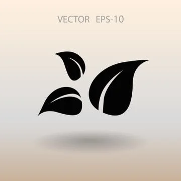 Flat eco leaf icon. vector illustration Stock Illustration