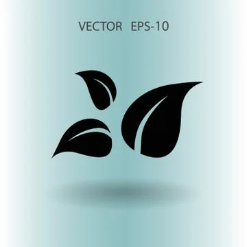 Flat eco leaf icon. vector illustration Stock Illustration
