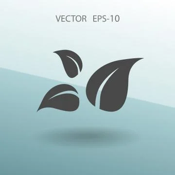 Flat eco leaf icon. vector illustration Illustrazione stock