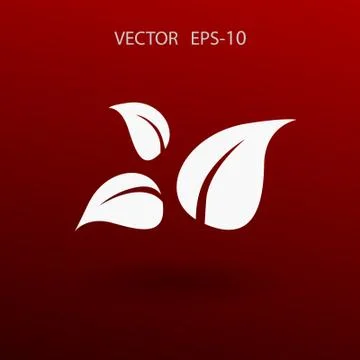 Flat eco leaf icon. vector illustration Illustrazione stock
