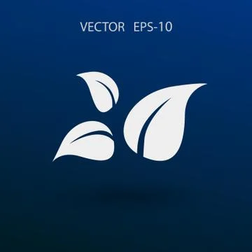 Flat eco leaf icon. vector illustration Stock Illustration