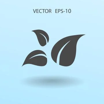 Flat eco leaf icon. vector illustration Stock Illustration