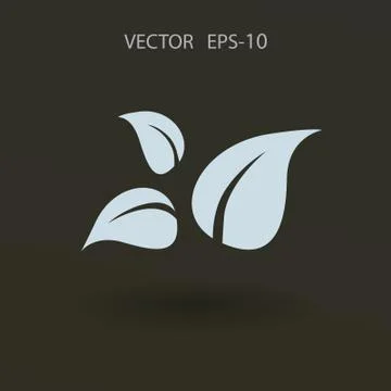 Flat eco leaf icon. vector illustration Stock Illustration