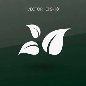 Flat eco leaf icon. vector illustration Stock Illustration