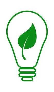 Flat eco light bulb icon with leaf interior perfect for sustainable design ideas Stock Illustration