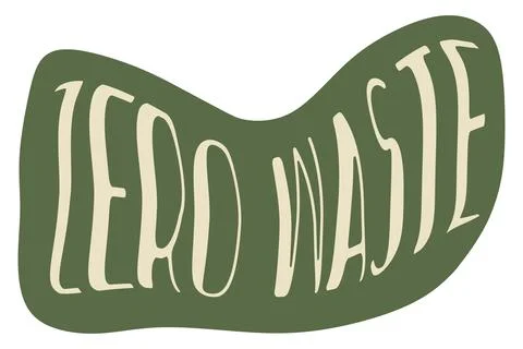 Flat Eco sticker with Lettering Zero waste. Garbage sorti and concept vector ill Stock Illustration