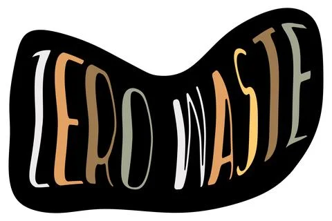 Flat Eco sticker with Lettering Zero waste. Garbage sorti and concept vector ill Stock Illustration