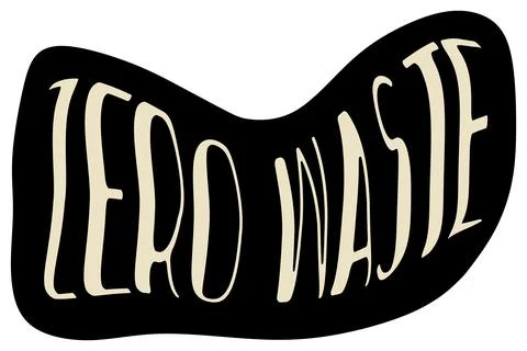 Flat Eco sticker with Lettering Zero waste. Garbage sorti and concept vector ill Stock Illustration