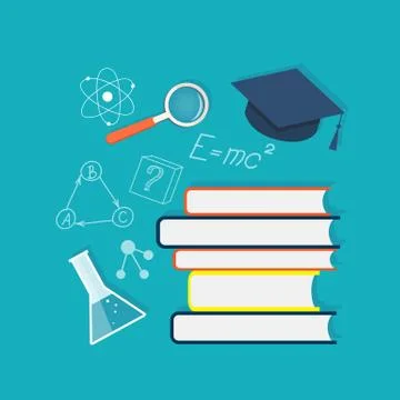 Flat education content Stock Illustration