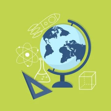 Flat education content Stock Illustration