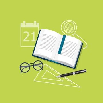 Flat education content Stock Illustration