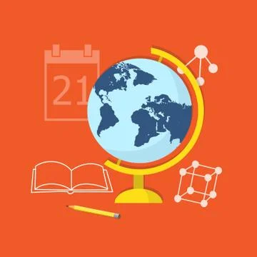 Flat education content Stock Illustration
