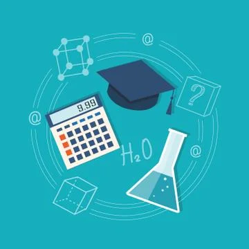 Flat education content Stock Illustration