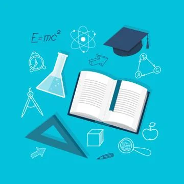 Flat education content Stock Illustration