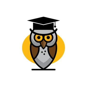Flat education elements owl, diploma. Vector illustration. Stock Illustration