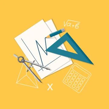 Flat education or office content Stock Illustration