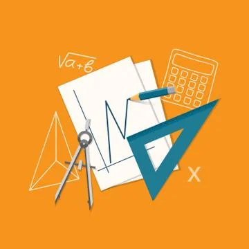Flat education or office content Stock Illustration