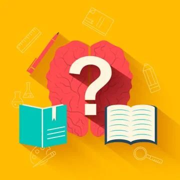 Flat education training background vector concept illustration d Stock Illustration