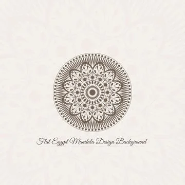 Flat Egypt Mandala Design Background Stock Illustration