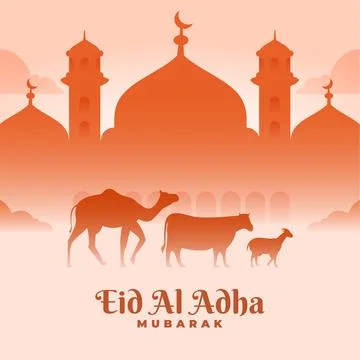 Flat eid al adha mubarak for social media post design template Stock Illustration
