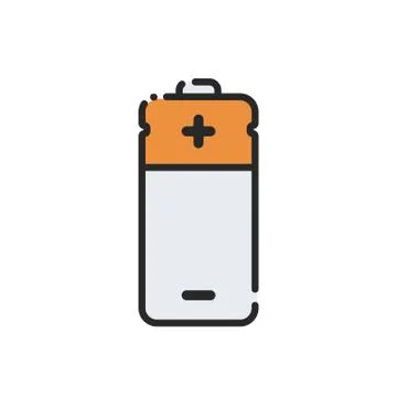Flat electric battery icon. Stock Illustration