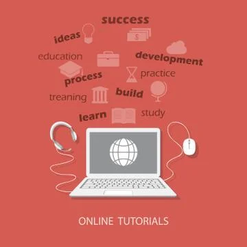 Flat  elements of business education Stock Illustration