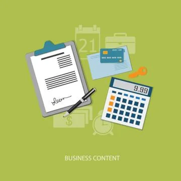 Flat  elements of business Stock Illustration