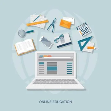 Flat  elements of education イラスト素材