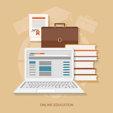 Flat  elements of education Illustrazione stock