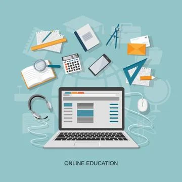 Flat  elements of education Stock Illustration