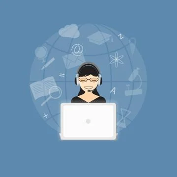 Flat  elements of education Stock Illustration