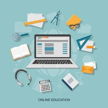 Flat  elements of education Stock Illustration