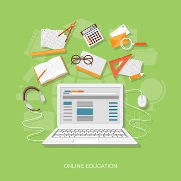 Flat  elements of education Stock Illustration