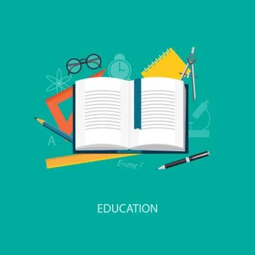 Flat  elements of education Stock Illustration