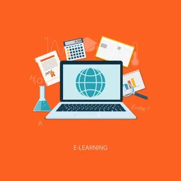 Flat  elements of education Stock Illustration