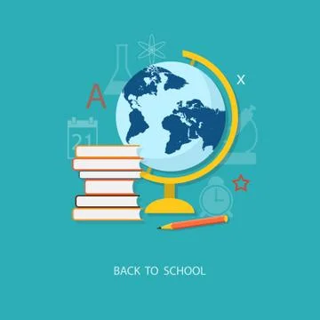 Flat  elements of education Stock Illustration