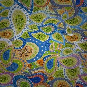Flat elements. Print. Design. Nice fabric pattern. Doodles yellow, blue and beig 스톡 일러스트