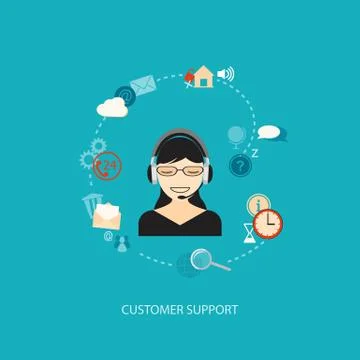 Flat  elements for support service Stock Illustration