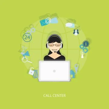 Flat  elements for support service Stock Illustration