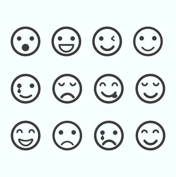 Flat emojis vector set collection Stock Illustration