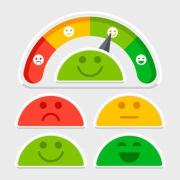 Flat emotions mood scale vector of set Illustrazione stock