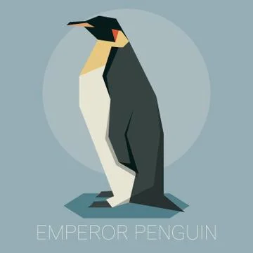 Flat Emperor penguin Stock Illustration
