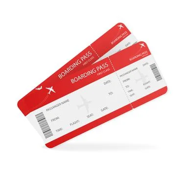Flat empty airline tickets for concept design. Flat vector illustration Stock Illustration