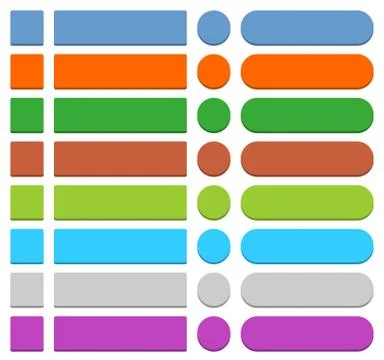 Flat empty web icon colored button Illustrazione stock