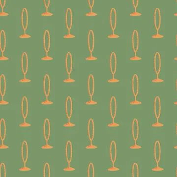 Flat entertaiment seamless pattern with doodle orange colored circus ring ele 스톡 일러스트