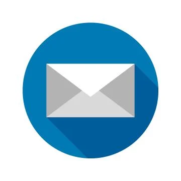 Flat Envelope Circle Icon Stock Illustration