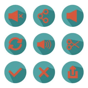 Flat Essential Icon Vector Design Set EPS10 Stock Illustration