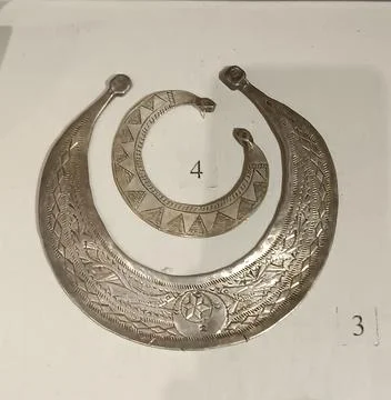 Flat ethnic torque with zoomorphic pattern Stock Photos