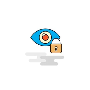 Flat Eye locked Icon. Vector 库存插图